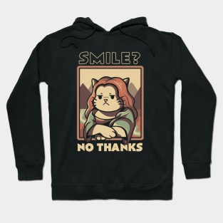 Smile No Thanks Monalisa Cat by Tobe Fonseca Hoodie